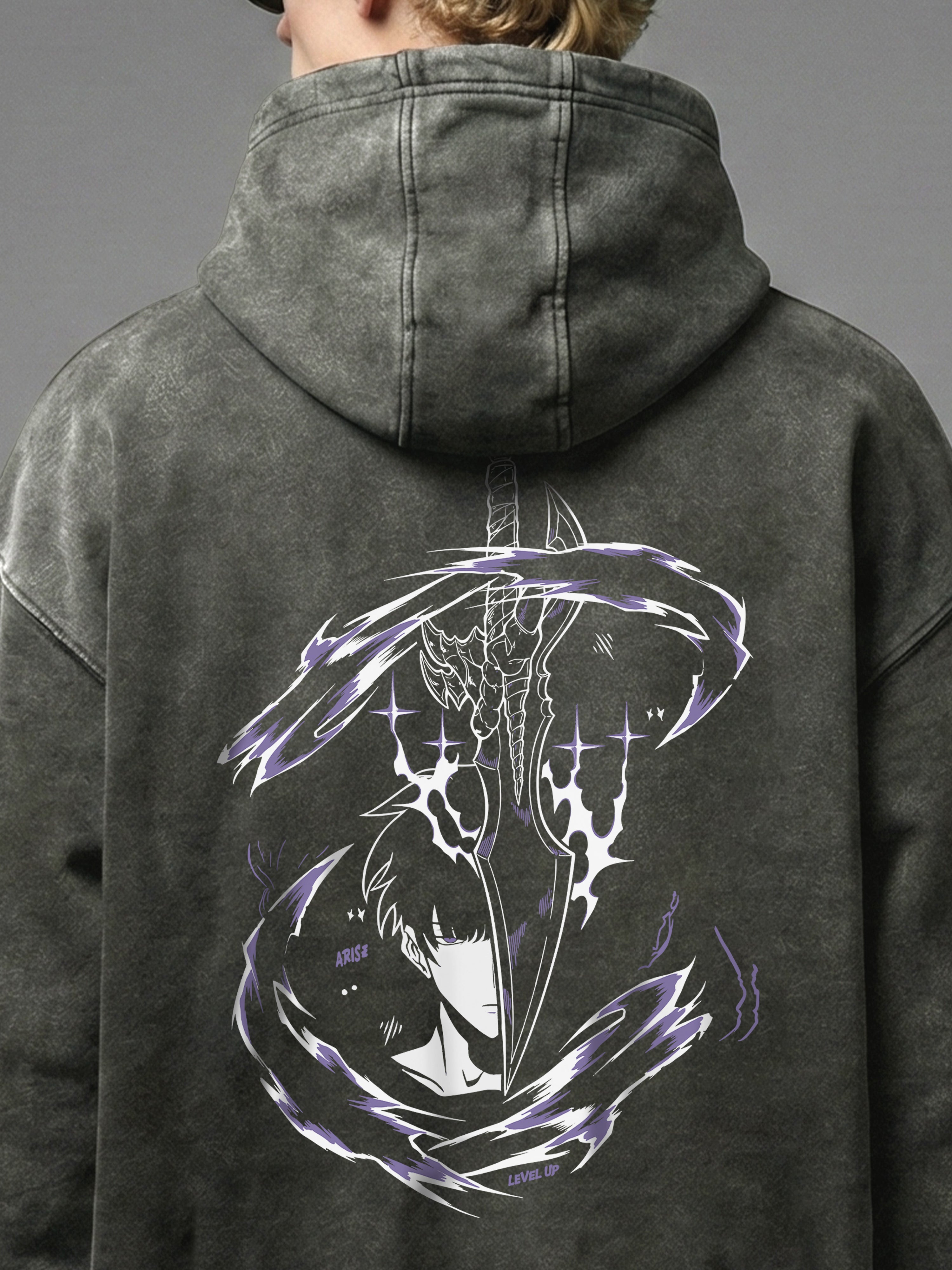 Jin Woo - Solo Leveling - Acid Washed Hoodie