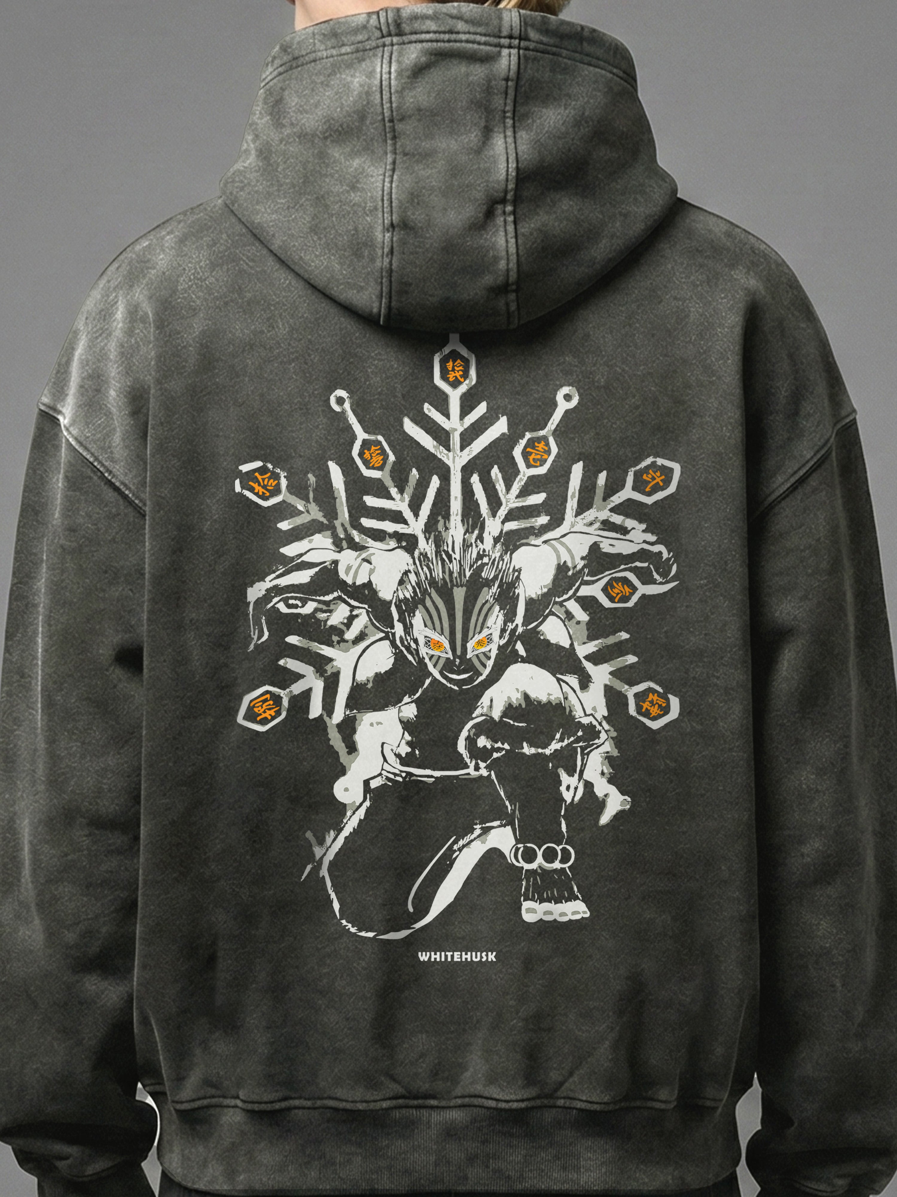 Akaza - Demon Slayer - Acid Washed Hoodie